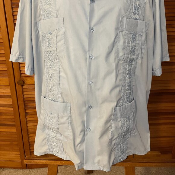 OMEGA FASHION SZ 4XL SHORT SLEEVE GUAYABERA SHIRT - Picture 8 of 8